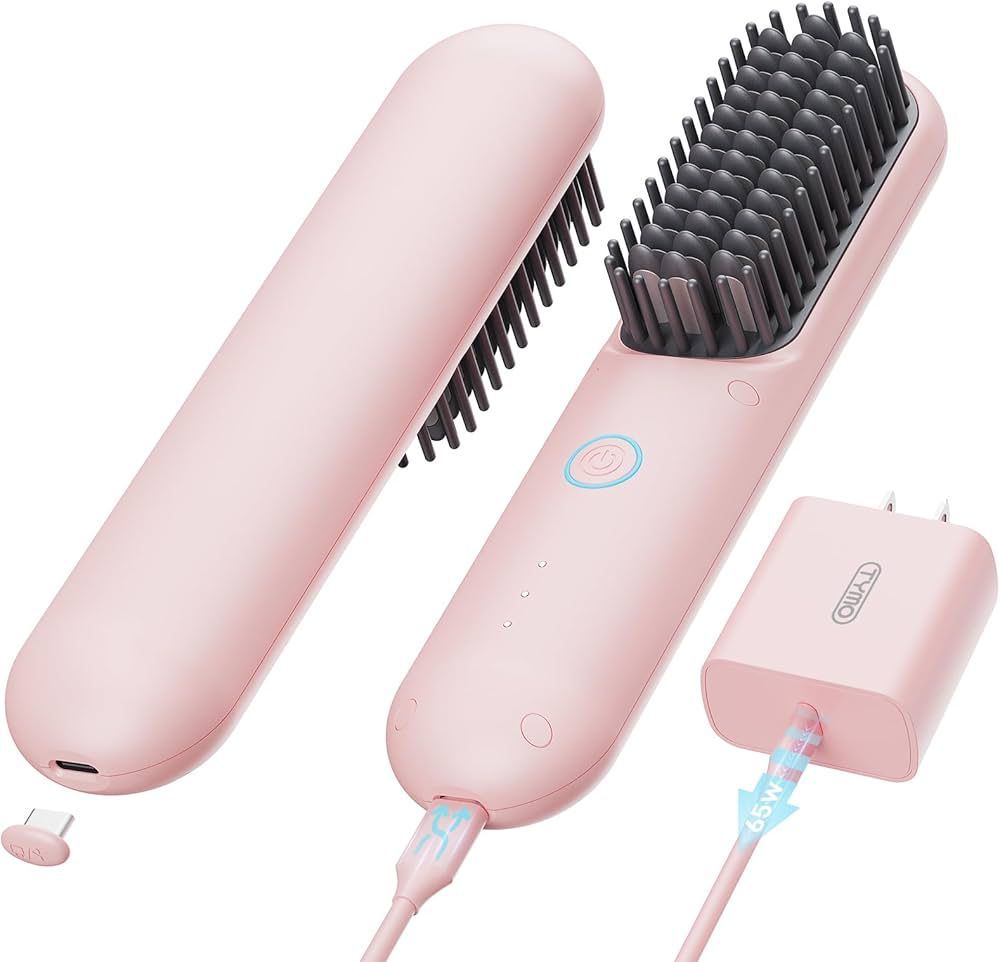 Wireless Hair Straightening Brush – USB Rechargeable