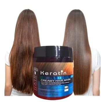 Blue Keratin Hair Mask – 500ml Creamy Treatment