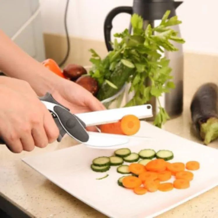 Clever Cutter 2-in-1 Knife & Cutting Board – Stainless Steel Multi-Function Utility Cutter by Crockery Mall