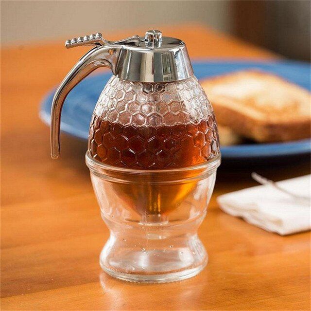 🍯 Elegant Crystal Honey Dispenser – Serve Honey & Syrup in Style! 🍯