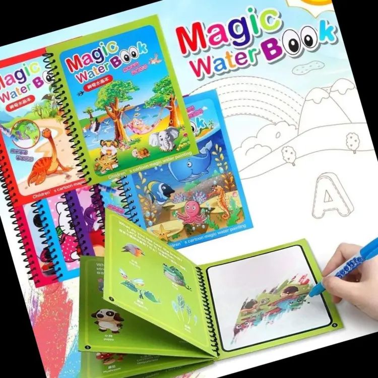 Magic Water Coloring Book for Kids – Reusable Painting Book