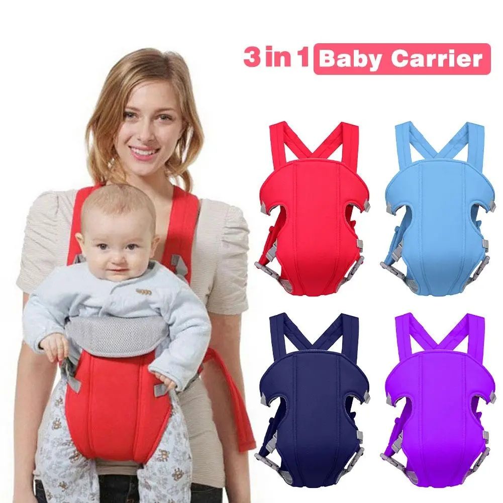 Multicolor Adjustable Baby Carrier – Safety Belt for 3–18 Months