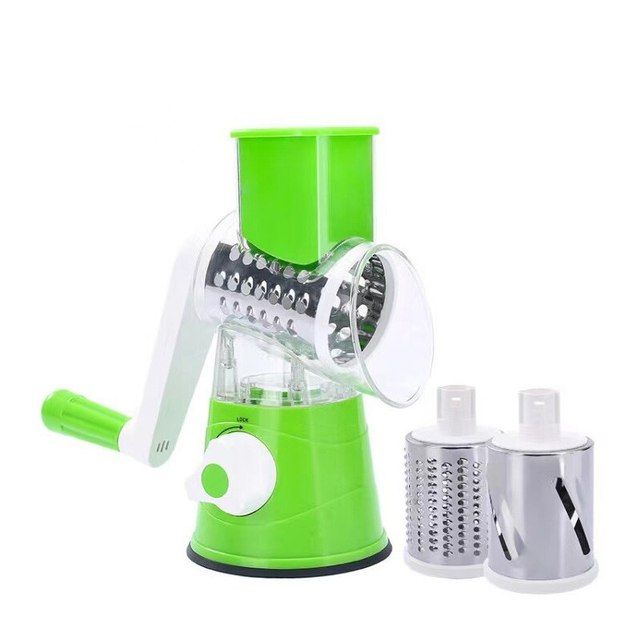 Tabletop Drum Vegetable Cutter – Multifunctional Hand-Crank Shredder & Potato Grater for Home Kitchen